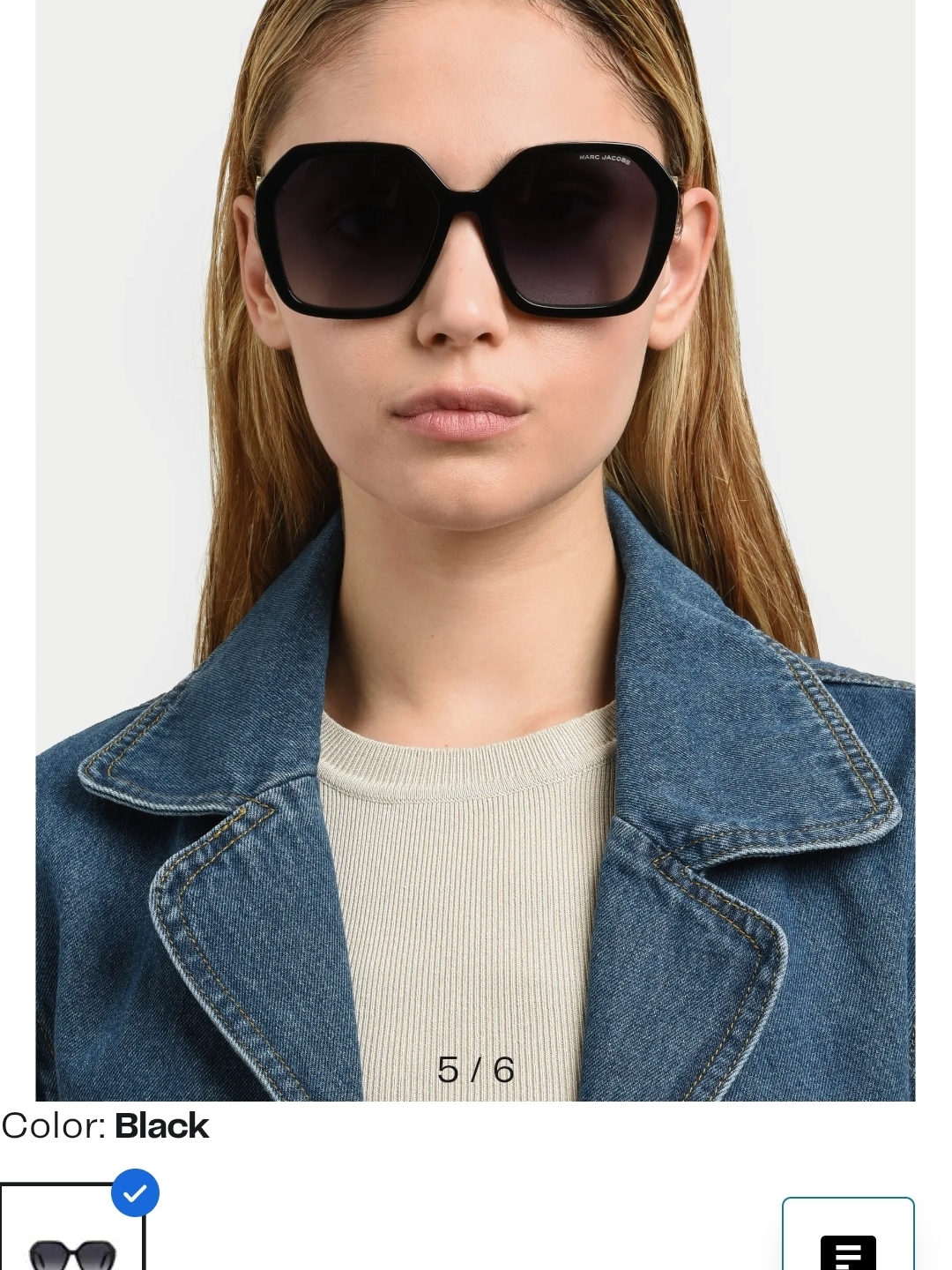 Marc Jacobs Black Oversized Geometric Sunglasses